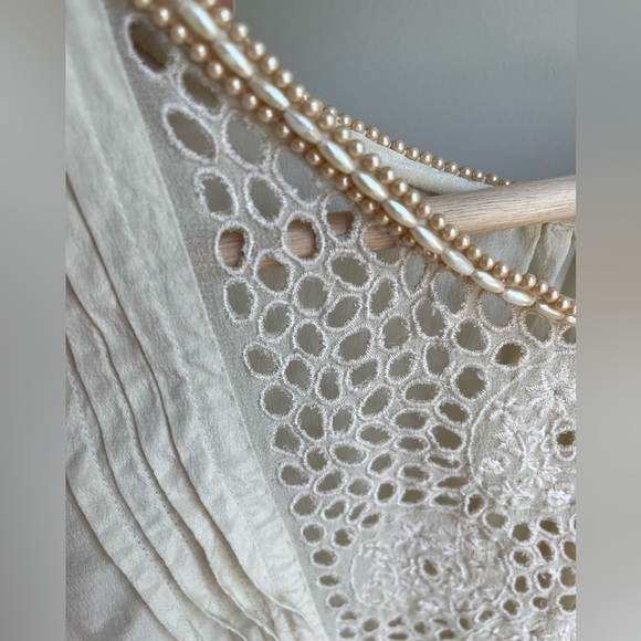 Calypso st. Barth creamy boho blouse silk size XS - Picture 7 of 10